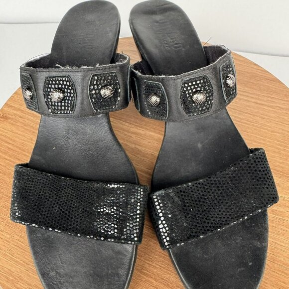 Munro Black Heeled Sandals Rhinestone‎ Size 10N Narrow - Picture 4 of 9